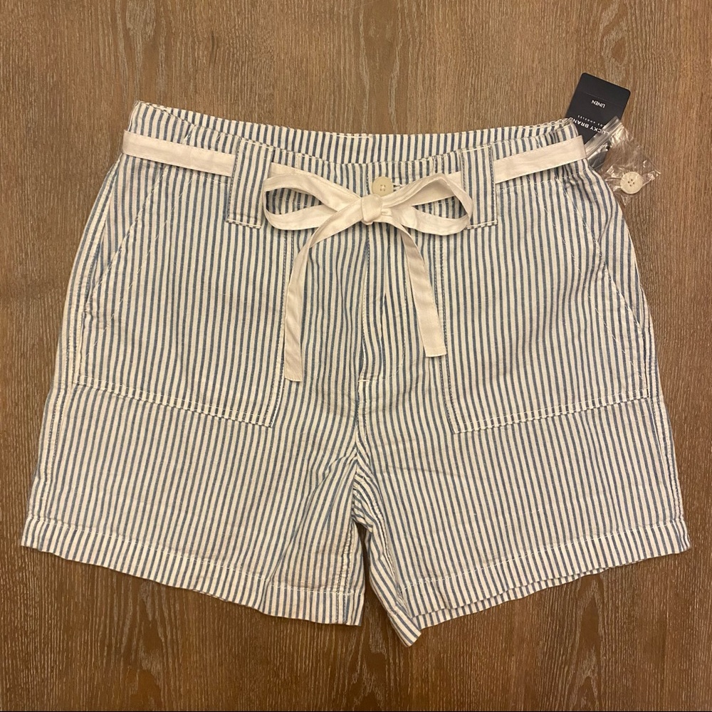 LUCKY BRAND Blue/White Seersucker Linen Shorts